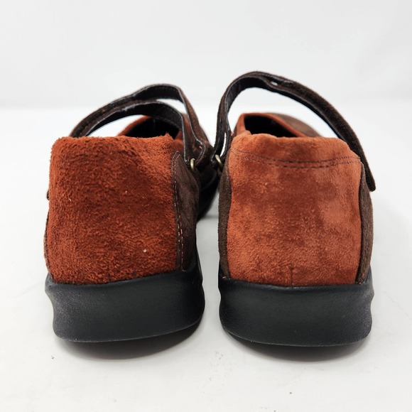 Aetrex Womens Julie Wrap Around Mary Jane Flats 8 D Comfort Shoes Brown Orange - Picture 7 of 9